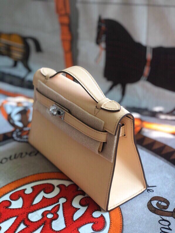 에르메스 미니 켈리백22 트렌치 은장 스위프트